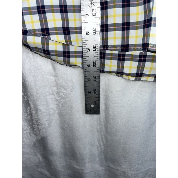 Columbia Super Bahama Plaid Fishing Shirt Short Sleeve Button Front Mens XL Blue - Picture 7 of 12